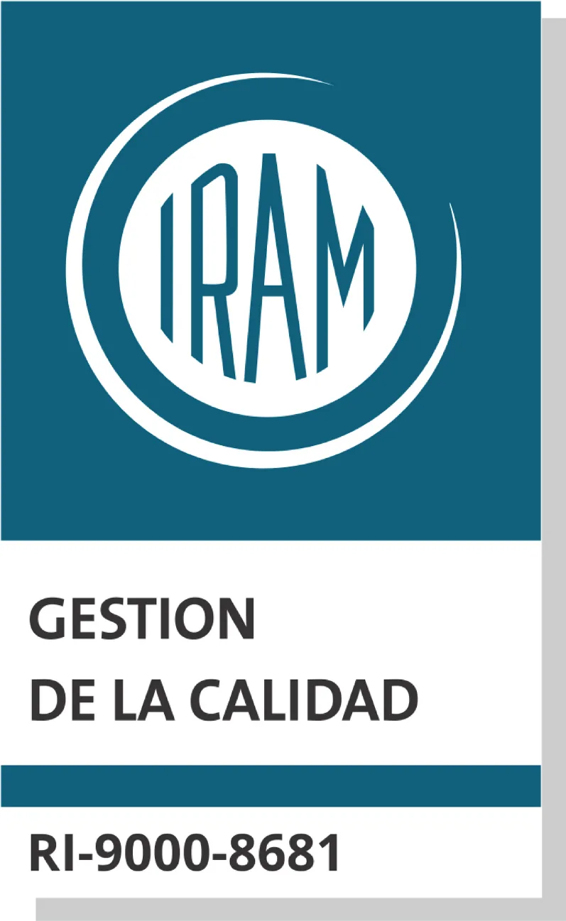 IRAM Certificación IRAM ISO 9001 de 2H, avalando procesos de gestión de calidad y cumplimiento de los más altos estándares internacionales.