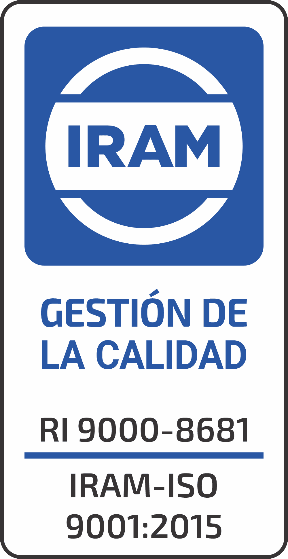 Certificación IRAM ISO 9001 de 2H, avalando procesos de gestión de calidad y cumplimiento de los más altos estándares internacionales.