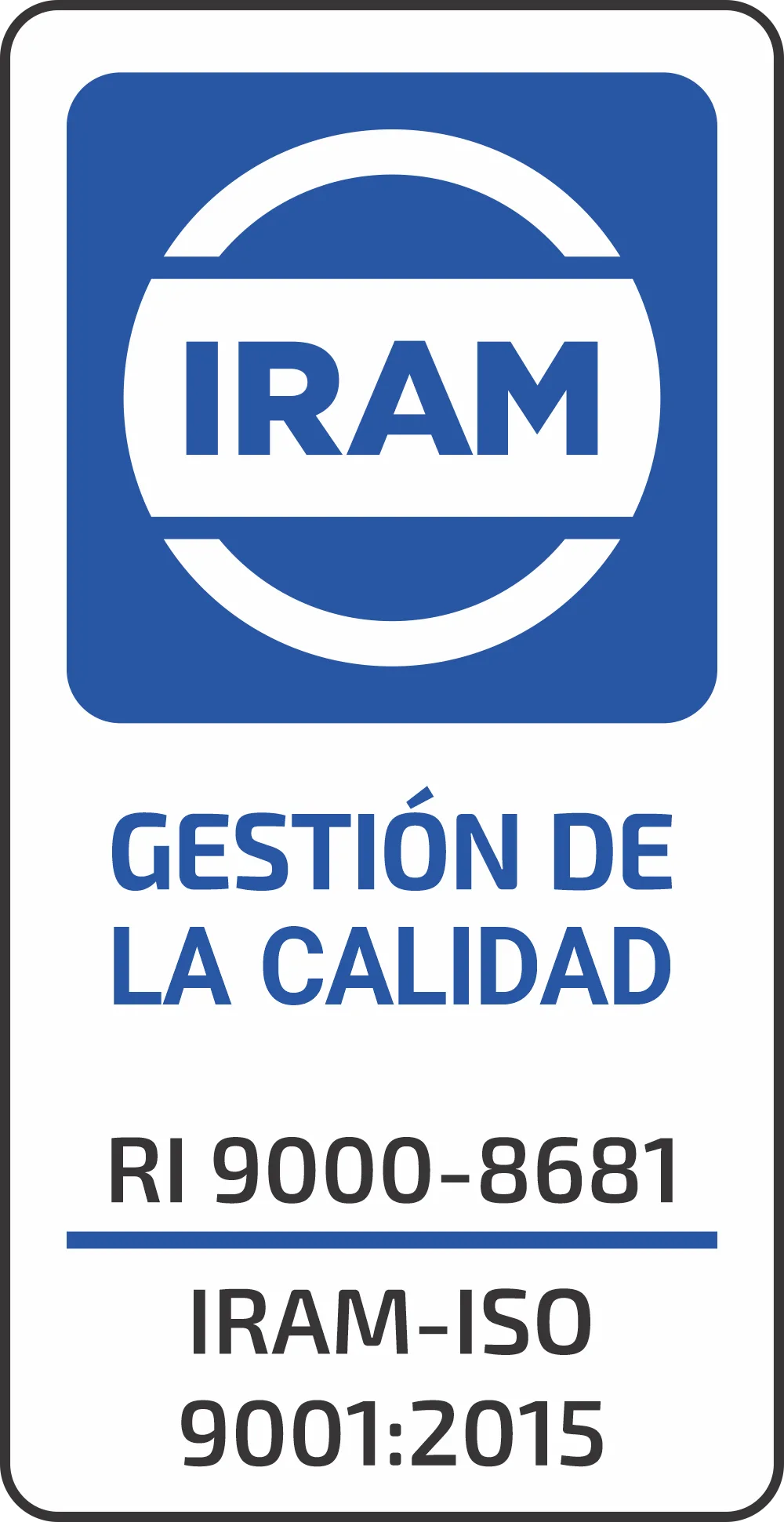 Certificación IRAM ISO 9001 de 2H, avalando procesos de gestión de calidad y cumplimiento de los más altos estándares internacionales.